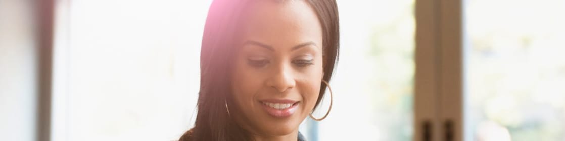 Woman using her mobile phone