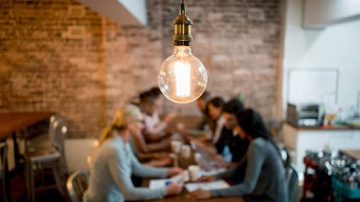 Lightbulb illuminating a room