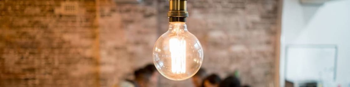 Lightbulb illuminating a room