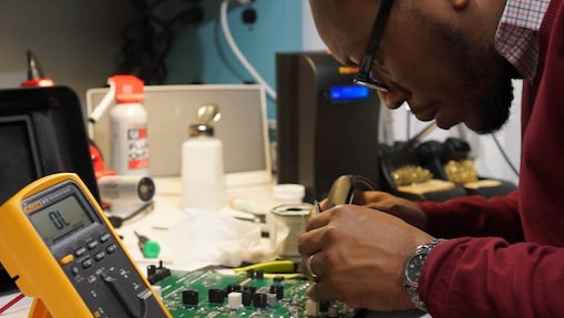 Shell TechWorks engineers at work in a workshop