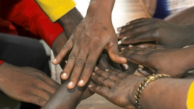 People joining their hands