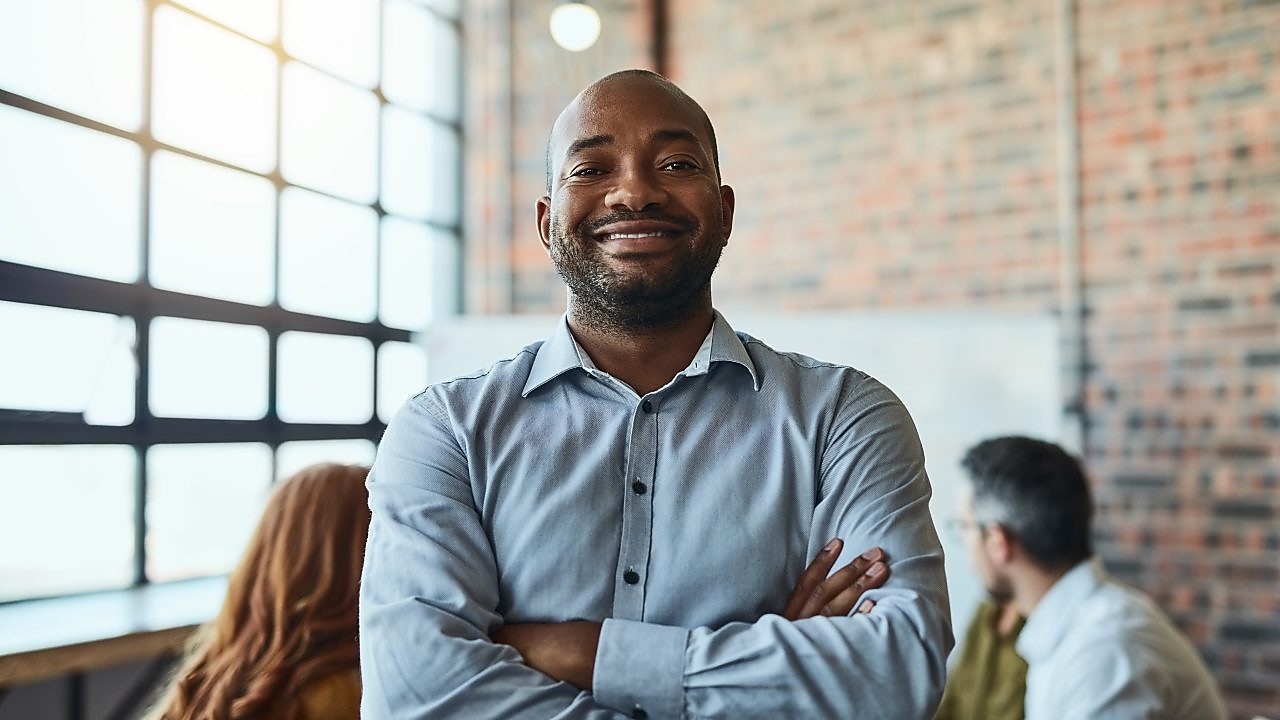 Young man smiling