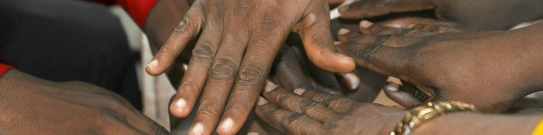 People joining their hands