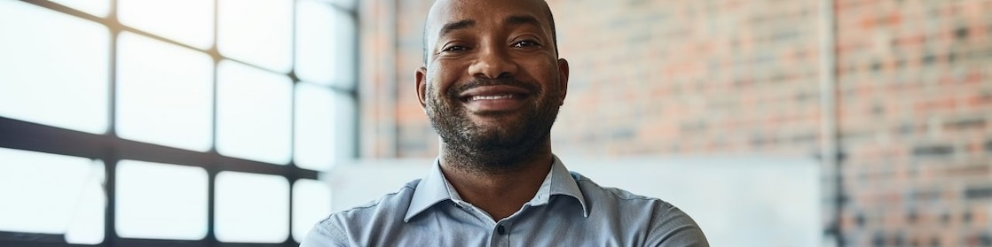 Young man smiling